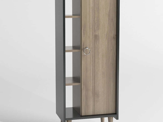 Βιβλιοθήκη Lagomood Ruby 492LGM1128 50x30x140cm Walnut-Anthracite