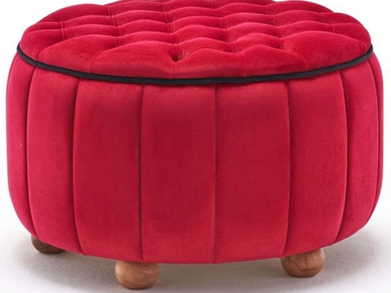 Σκαμπό Jasmin 825BLC1625 65x65x42cm Red