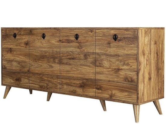 Μπουφές Elite 389MZA1129 180x45x80cm Walnut Μοριοσανίδα, Μελαμίνη