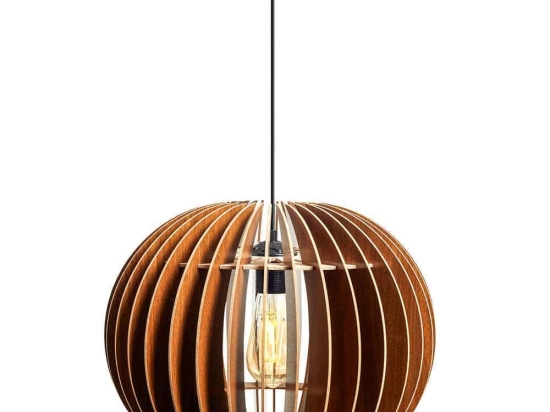 Φωτιστικό Οροφής 390FLH1508 Φ36x70cm 1xE27 40W Walnut Opviq