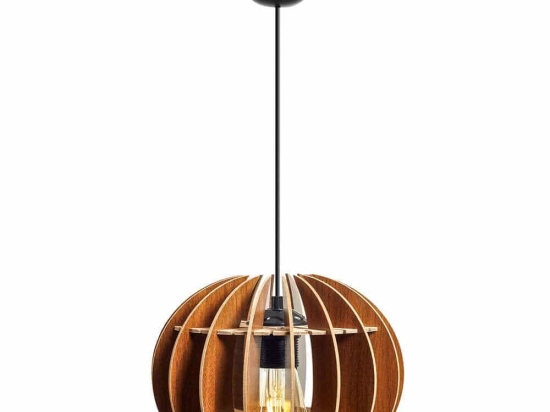 Φωτιστικό Οροφής 390FLH1511 Φ20x60cm 1xE27 40W Walnut Opviq