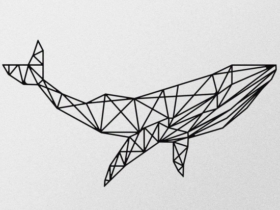 Διακοσμητικό Τοίχου Whale 279ENZ1147 55x30cm Black Wallity Μέταλλο