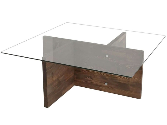 Τραπέζι Σαλονιού Glory 552NOS1416 90x90x35cm Walnut