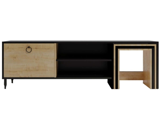 Έπιπλο Tηλεόρασης Με Ζιγκόν 285LCV1130 180x40x55cm Oak-Black