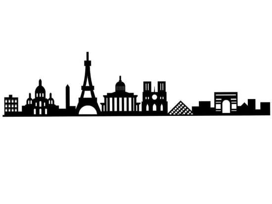 Διακοσμητικό Τοίχου Paris Skyline 575TNL1116 120x29cm Black Wallity Μέταλλο