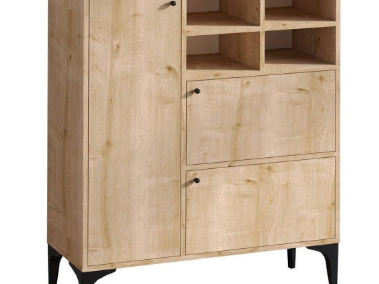 Μπουφές Ewa 793ELG1805 100x35x125cm Oak-Black