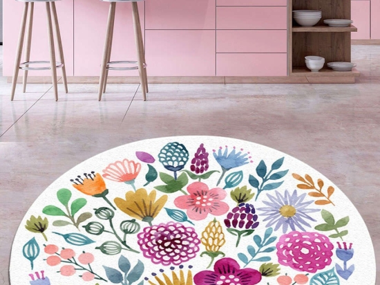 Χαλί Drenaj Çap 287CHL1434 Purple-Multi Conceptum Hypnose 100X100cm Round