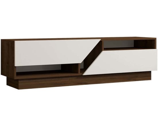 Έπιπλο Τηλεόρασης Koza 835PUQ3058 160x40x45cm Walnut-White