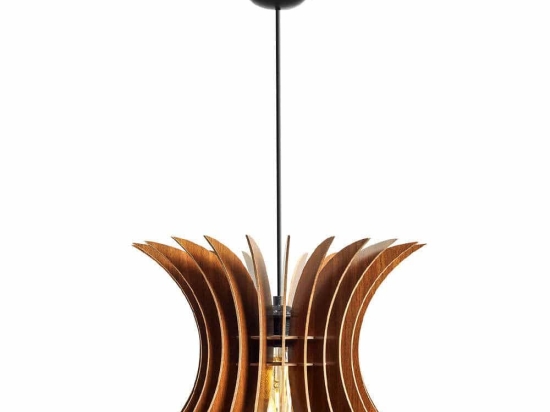 Φωτιστικό Οροφής 390FLH1549 Φ20x60cm 1xE27 40W Walnut Opviq