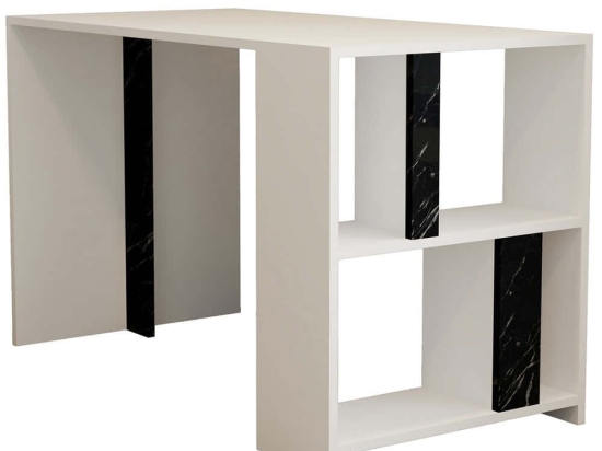 Γραφείο Lima 845HCT3835 120x60x75,4cm Marble Effect Black-White