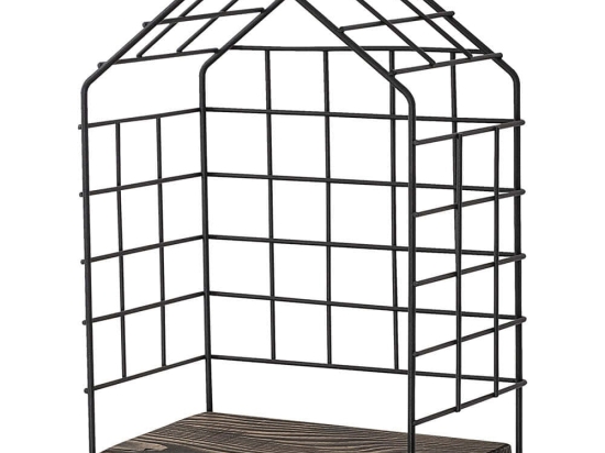Ράφι Τοίχου Ranunculus 491CRT1125 27x15x37cm Walnut-Black