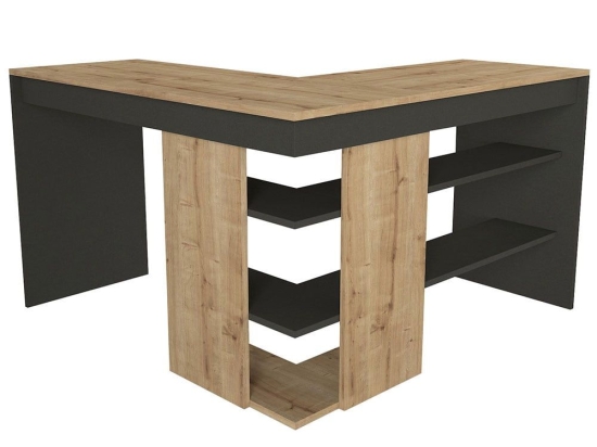 Γραφείο Γωνιακό Stylo 804TRH3818 120x120x73,8cm Anthracite-Oak