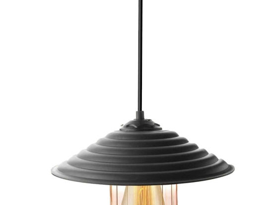 Φωτιστικό Οροφής 390FLH1582 Φ25x55cm 1xE27 40W Black-Honey Opviq