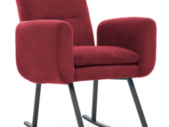 Πολυθρόνα Κουνιστή Kono 859FTN1748 52x86x99cm Maroon Red