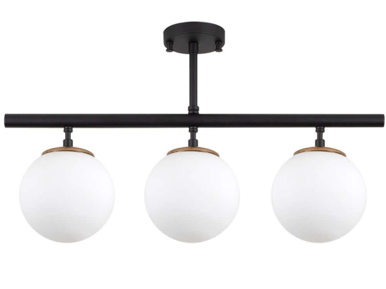 Φωτιστικό Οροφής - Ράγα Atmaca 942FLG1115 60x15x40cm 3xE27 15W Black-White Opviq