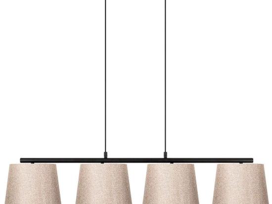 Φωτιστικό Οροφής - Ράγα Varlik 942FLG1150 148x25x48/125cm 4xE27 15W Black-Beige Opviq