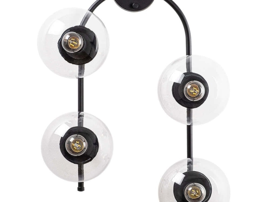 Φωτιστικό Τοίχου - Απλίκα Jewel 942FLG2113 40x26x62cm 4xE14 15W Black-Clear Opviq