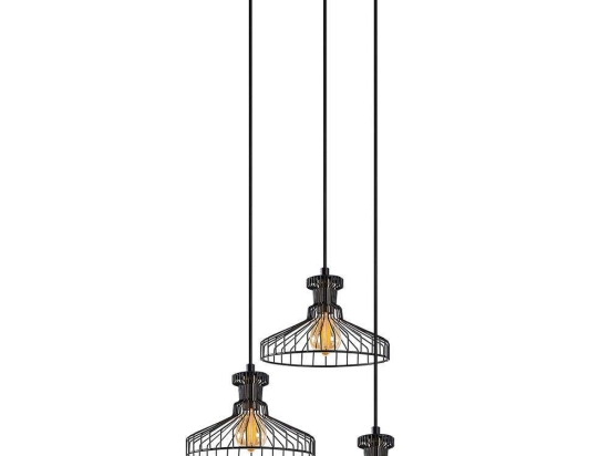 Φωτιστικό Οροφής Events 942FLG2144 47x47x129cm 3xE14 15W Black Opviq