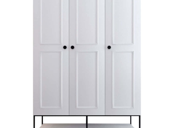Ντουλάπα Τρίφυλλη Martin 801CMY3436 126x50x200cm White Τρίφυλλη