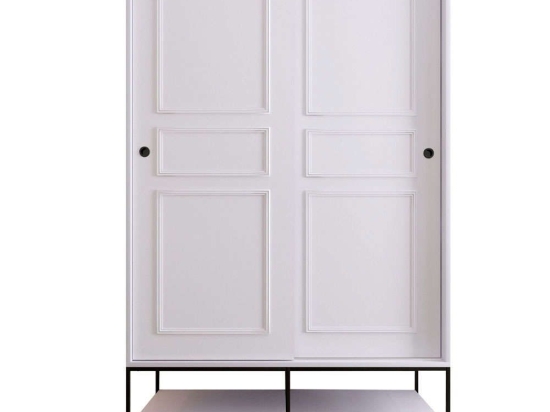 Ντουλάπα Δίφυλλη Martin 801CMY3440 120x57x200cm White-Black Δίφυλλη