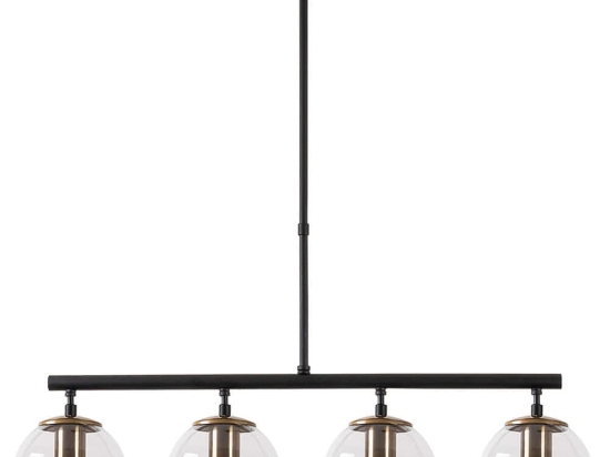 Φωτιστικό Οροφής - Ράγα Fazli 942FLG1191 70x15x43/87cm 4xE14 40W Black Opviq