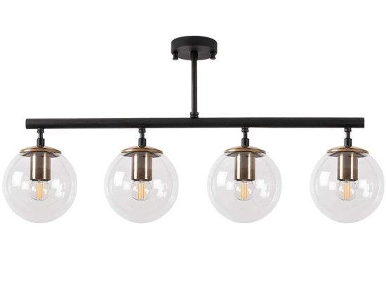 Φωτιστικό Οροφής - Πλαφονιέρα Fazli 942FLG1195 70x15x35cm 4xE14 40W Black Opviq