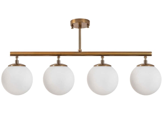 Φωτιστικό Οροφής - Πλαφονιέρα Fazli 942FLG1196 70x15x35cm 4xE14 40W Gold-White Opviq