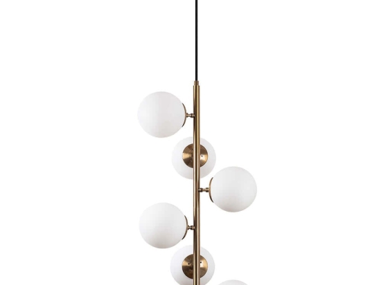 Φωτιστικό Οροφής Fazli 942FLG1203 40x40x86/176cm 6xE14 40W Gold-White Opviq