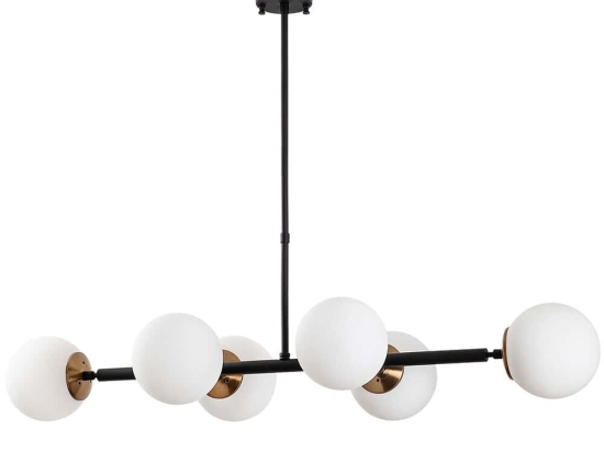 Φωτιστικό Οροφής - Ράγα Fazli 942FLG1207 110x40x35/66cm 6xE14 40W Black-White Opviq