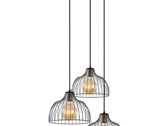 Φωτιστικό Οροφής Kozan 942FLG1227 56x56x126cm 3xE27 40W Black Opviq