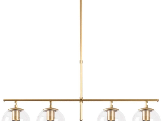 Φωτιστικό Οροφής - Ράγα Roe 942FLG1236 81x15x36/76cm 4xE14 40W Gold-Clear Opviq