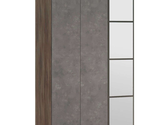 Ντουλάπα Τρίφυλλη 956LCS1704 103,8x50x183,8cm Grey-Brown Τρίφυλλη