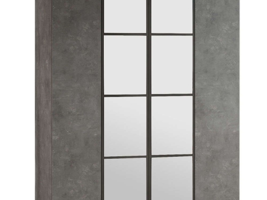 Ντουλάπα Τετράφυλλη 956LCS1702 138,4x50x183,8cm Anthracite-Grey Τετράφυλλη