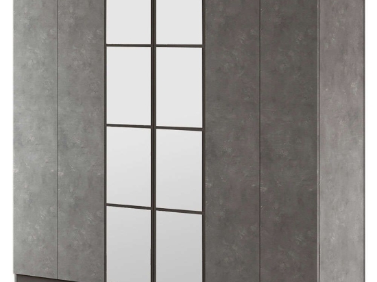 Ντουλάπα Εξάφυλλη 956LCS1703 207,6x50x183,8cm Anthracite-Grey Εξάφυλλη