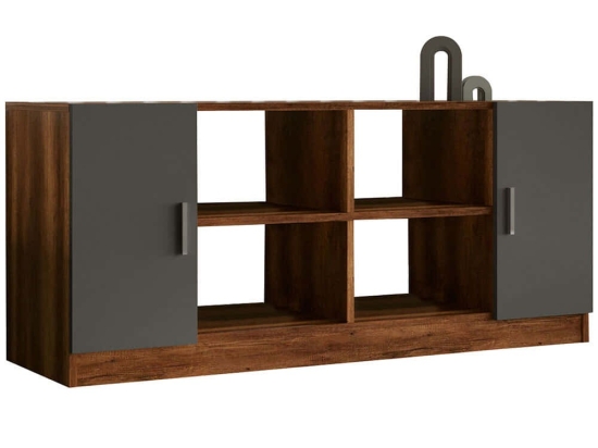 Μπουφές Vo 956LCS1504 139,8x46,3x61,8cm Walnut-Anthracite Μοριοσανίδα, Μελαμίνη