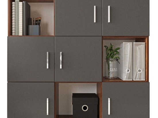 Βιβλιοθήκη Vo 956LCS1517 119,9x37,6x121,8cm Walnut-Anthracite