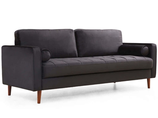Καναπές Τριθέσιος Rome 560ARE1334 215x70x90cm Black