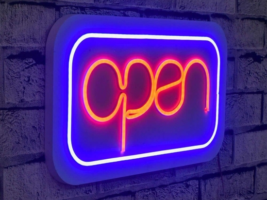 Διακοσμητικό Φωτιστικό Τοίχου Open 395NGR2077 40x22cm Led 400lm 10W 7000K Blue-Red Wallity