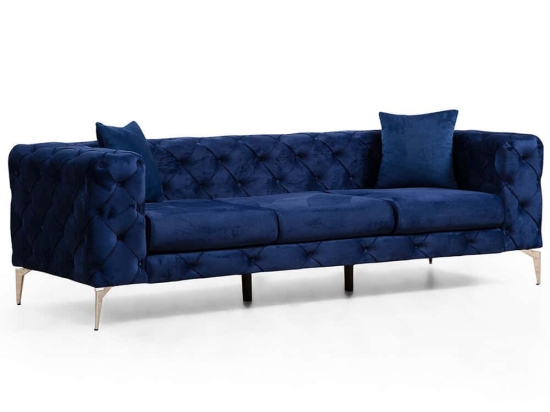 Καναπές Τριθέσιος Como 569HLN1129 237x90x70cm Navy Blue
