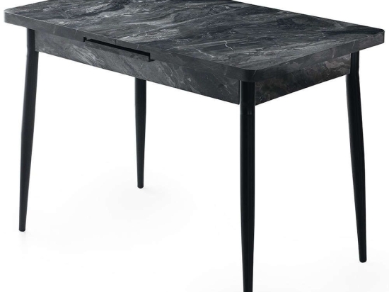Τραπέζι Επεκτεινόμενο Ay 974NMB1142 120/150x70x75cm Marble Effect Anthracite Μοριοσανίδα, Μέταλλο