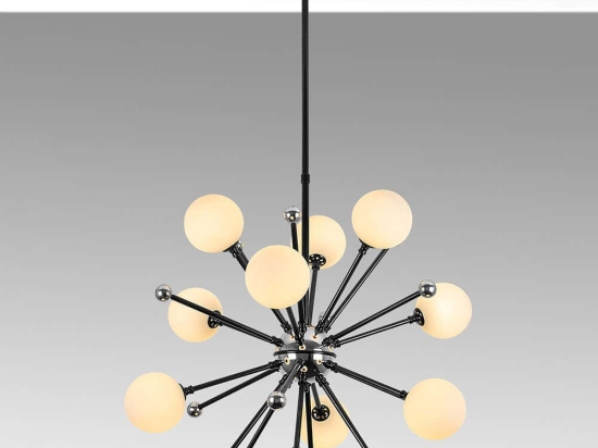 Φωτιστικό Οροφής Cavud 942FLG1269 60x60x102cm 12xG9 10W Black Opviq