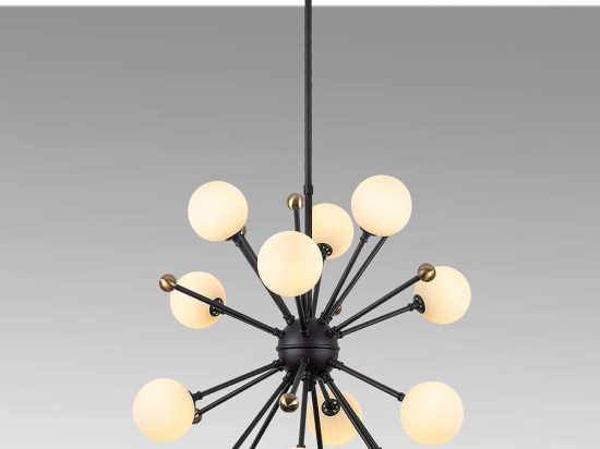 Φωτιστικό Οροφής Cavud 942FLG1270 60x60x102cm 12xG9 10W Black-Gold Opviq