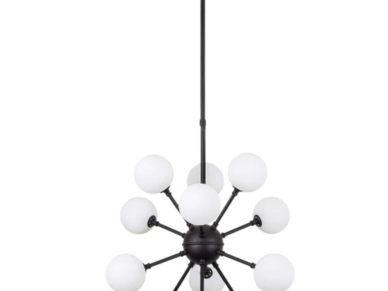 Φωτιστικό Οροφής Cavud 942FLG1272 52x52x92cm 12xG9 10W Black Opviq