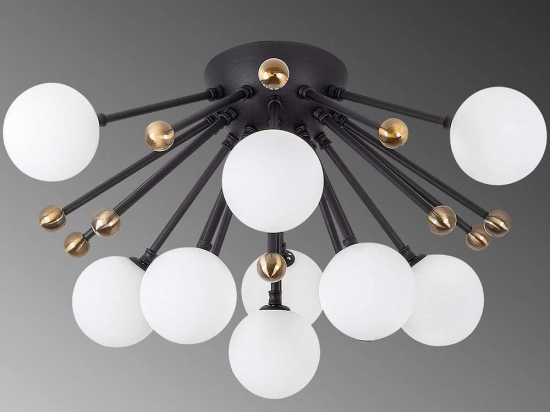 Φωτιστικό Οροφής - Πλαφονιέρα Roze 942FLG1320 56x56x34cm 9xG9 10W Black-Gold Opviq
