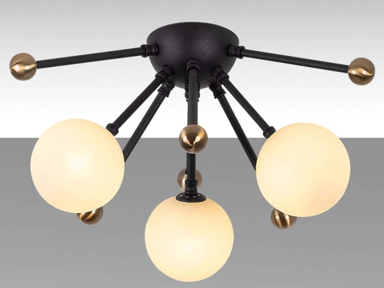 Φωτιστικό Οροφής - Πλαφονιέρα Roze 942FLG1323 40x40x23cm 3xG9 10W Black-Gold Opviq