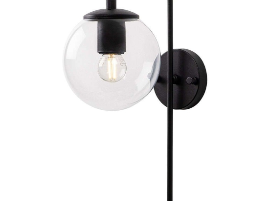 Φωτιστικό Τοίχου - Απλίκα Viran 942FLG1329 15x28x43cm E14 40W Clear-Black Opviq