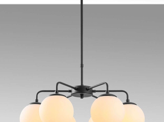 Φωτιστικό Οροφής Viran 942FLG1359 56x56x80cm 6xE14 40W Black-White Opviq