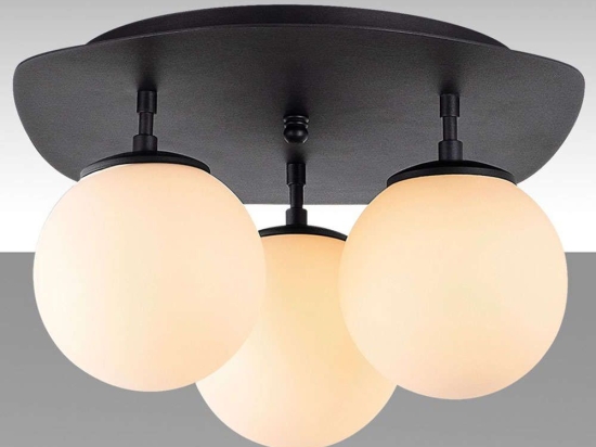 Φωτιστικό Οροφής - Πλαφονιέρα Well 942FLG1385 37x44x25cm 3xE14 40W Black-White Opviq