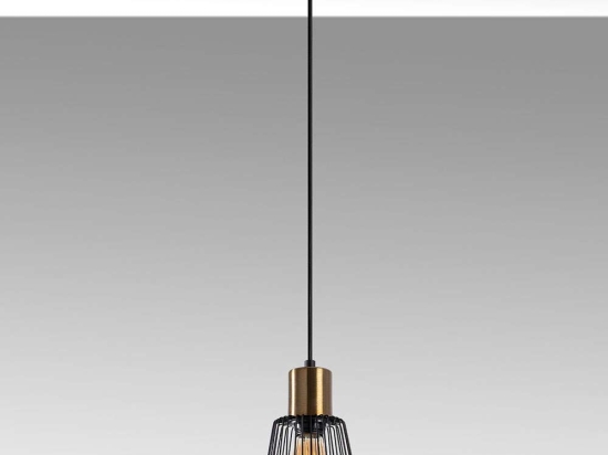 Φωτιστικό Οροφής Kemtel 942FLG1398 16x16x119cm 1xE27 40W Black-Gold Opviq