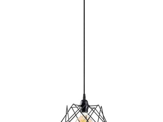 Φωτιστικό Οροφής Karakas 584TTM2112 Φ24x120cm 1xE27 40W Black Opviq